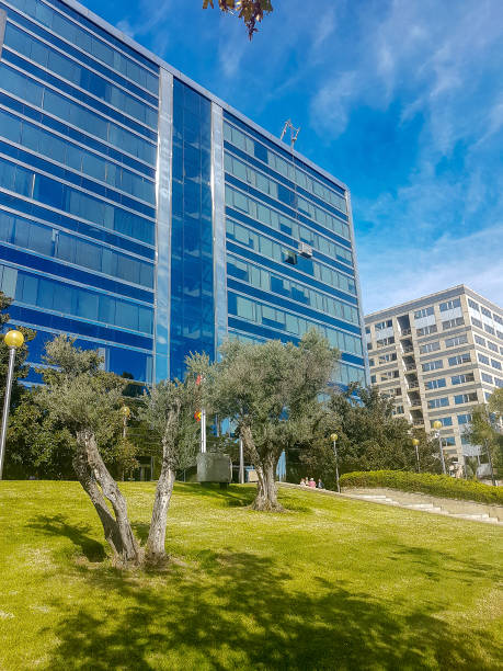 istock Madrid Spain; 06/23/2018: Modern architecture in a glass building 1409854260