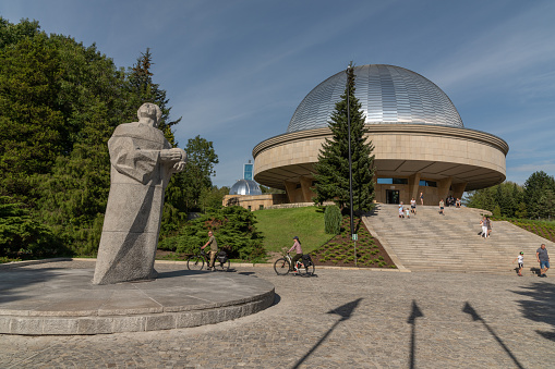 Chorzow, Silesia, Poland; July 18th, 2022: Planetarium - astronomical observatory complex in Silesia Park after total renovation