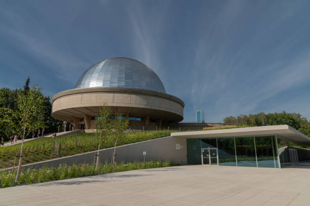 Chorzow, Silesia, Poland; July 18th, 2022: Planetarium - astronomical observatory complex in Silesia Park after total renovation