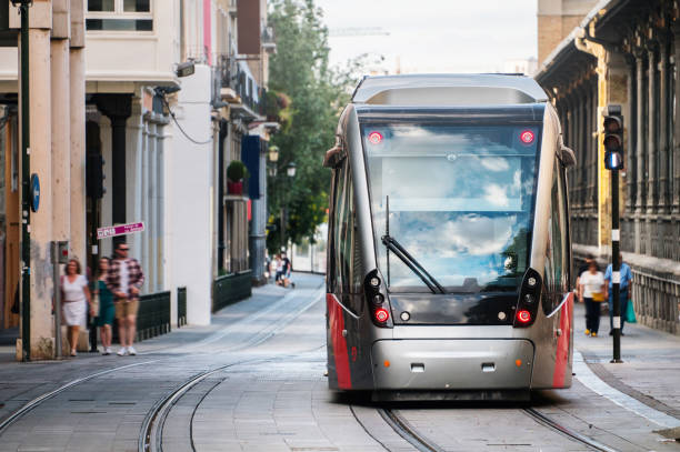 istock Modern tram in a city 1409860236