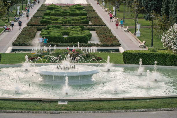istock Large fountain in a public park 1409860270