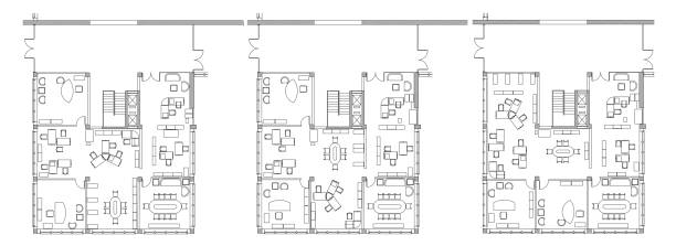 2d архитектурные чертежи различных планов офиса - home decorating interior designer blueprint planning stock illustrations