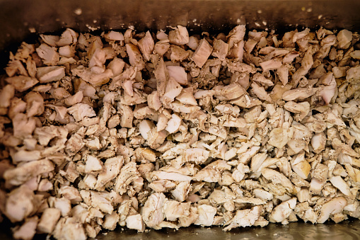 Chopped chicken fillet for filling