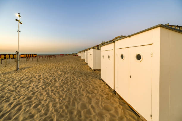 istock Beach Huts at De Panne in Belgium 1409864483