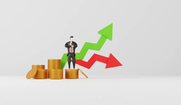 istock Businessman with coins and arrow to strategy .3D rendering 1409864697