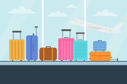 istock Baggage Claim. Conveyor Belt With Luggages In Airport. 1409868794