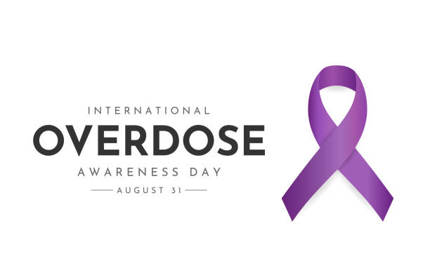 ilustrações de stock, clip art, desenhos animados e ícones de international overdose awareness day, august 31. vector - social awareness symbol