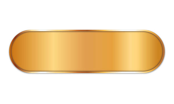 istock long gold ribbon banner with gold frame on white background 1409870727