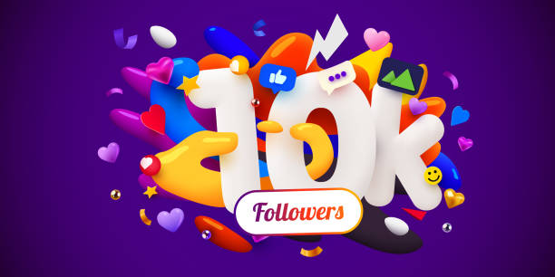 10k or 10000 followers thank you. Social Network friends, followers, Web user Thank you celebrate of subscribers or followers. 10k or 10000 followers thank you. Social Network friends, followers, Web user Thank you celebrate of subscribers or followers. Vector illustration Worshipper stock illustrations