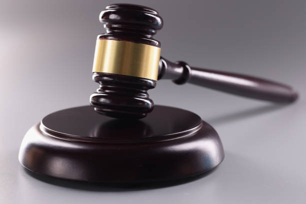istock Judicial motolon on gray background. Judgment verdict or auction 1409873399