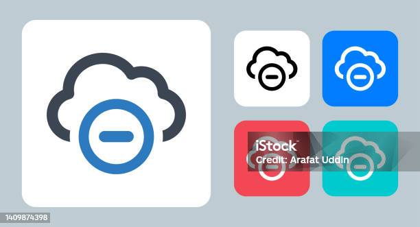 Icon Hapus Button Hapus Ikon Cloud Ilustrasi Vektor Cloud Hapus Hapus Data Penyimpanan ...