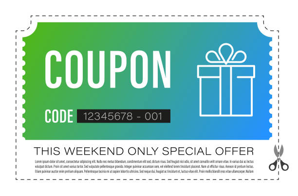 Discount coupon. Ready-to-use. Discount coupon. Ready-to-use. Coupon frame. Clip to save frame with a dotted bounding. voucher stock illustrations
