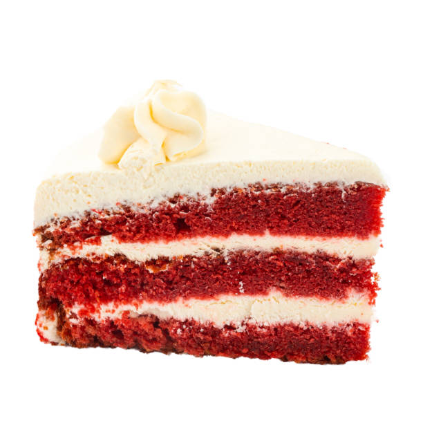 istock Isolated slice of red velvet sponge cake 1409875632