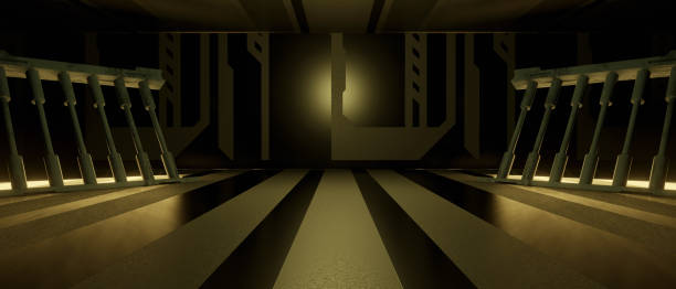 istock Luxury Corridor Interior Dark Green Used As Banner Background Wallpaper 3D Render 1409878532