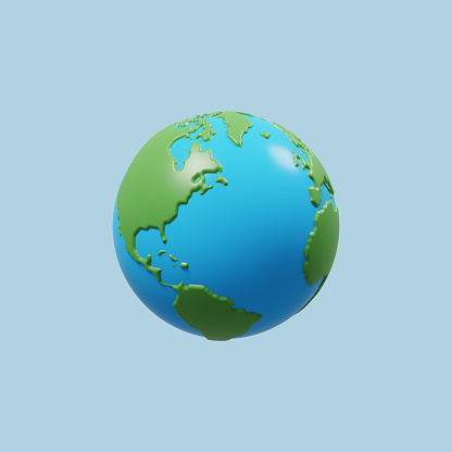 3d Mapa del mundo de la Tierra ilustración globo. Ilustración de renderizado 3d. photo