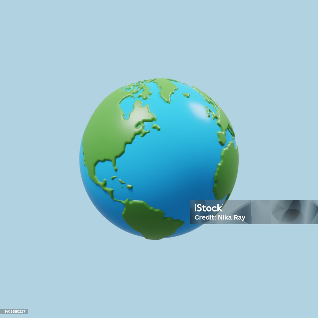 3d Earth world map illustration globe. 3d render illustration. Globe - Navigational Equipment Stock Photo