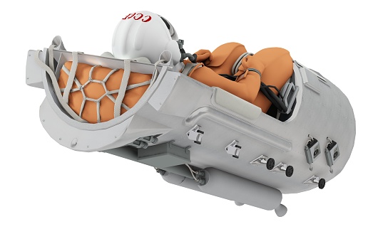 Ejection seat from Vostok-1 spacecraft isolated. 3d rendering. 3D illustration