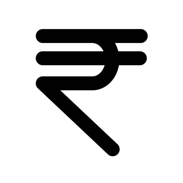 Symbol of the Indian rupee. Vector. Symbol of the Indian rupee. Editable vector. tax silhouettes stock illustrations
