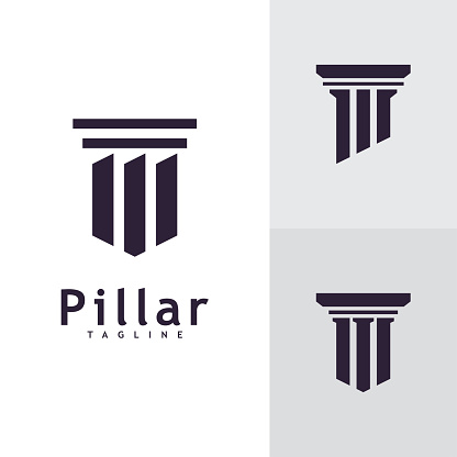 Creative Law Pillar Concept Design Logo Template