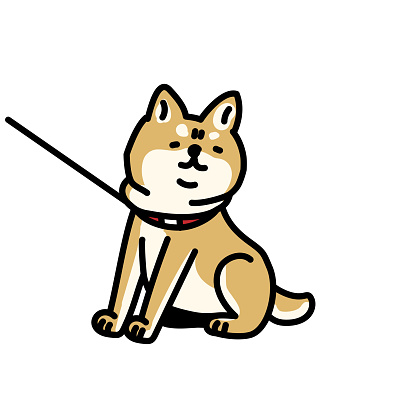 istock Illustration of Shiba Inu who wants to continue walking 1409881779