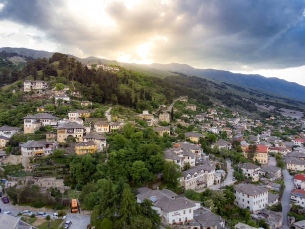 istock Gjirokaster old Albanian town from Drone 1409882404
