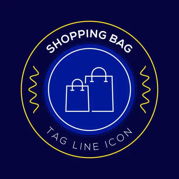 Vector illustration of Shopping Circle Badge, Modern Logo Vector Icon Design Line Style