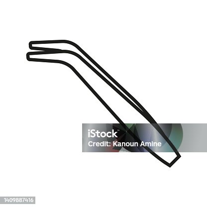istock Cigarette clamp vector icon - editable stroke 1409887416