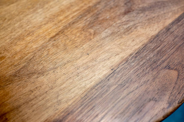 istock Abstract pattern formed by the wood grain of the table 1409890273