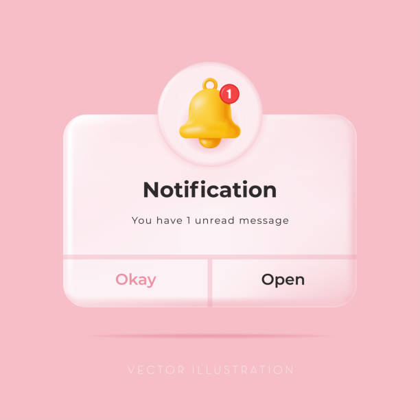 ilustrações de stock, clip art, desenhos animados e ícones de 3d reminder, notifications page with floating elements. business planning, events, date reminder, or timetable concept. vector illustration in minimal 3d style - new arrivals