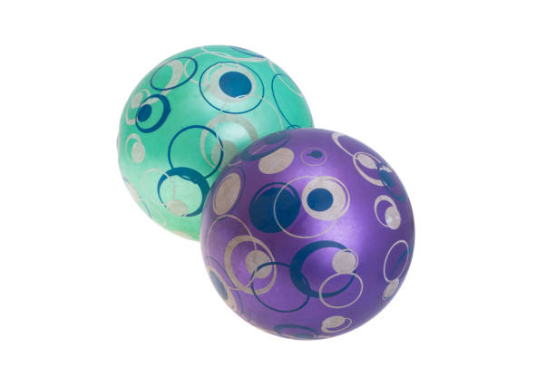  Used Bingo Balls isolated on white background.