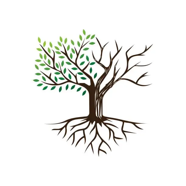 Vector illustration of Life and die tree logo