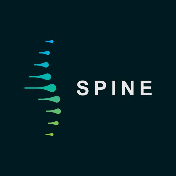 Spine symbol design Spine symbol design template. icon for science technology spinous process stock illustrations