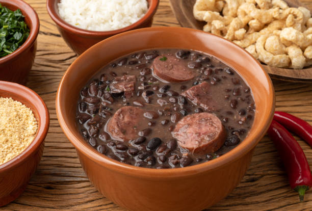 istock Typical brazilian feijoada with kale, rice and cracklings 1409896430