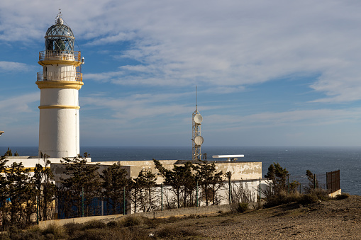 The Cabo Sacratif lighthouse on the coast of Andalusia near Motril in southern Spain