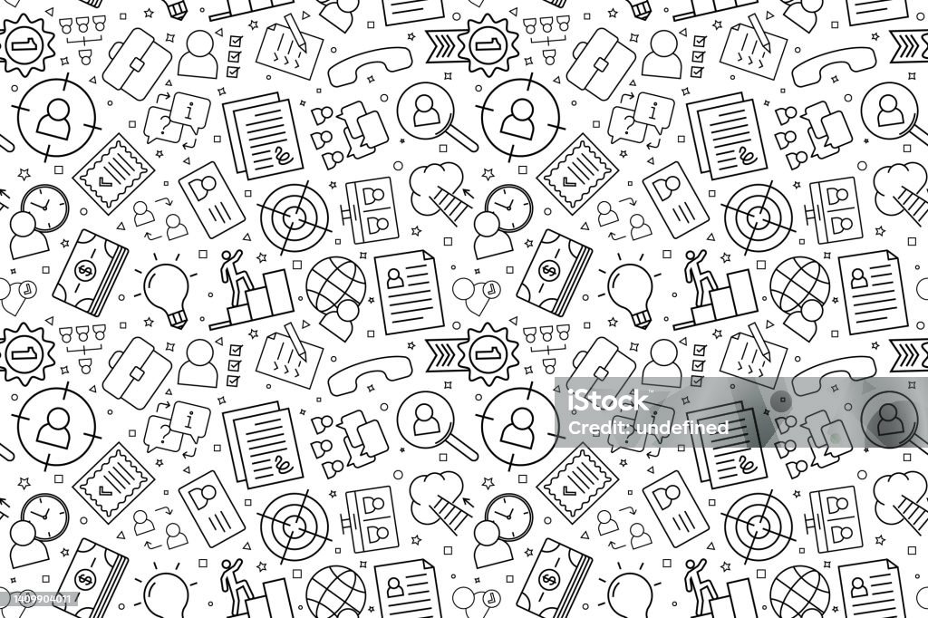 Hr Background Pattern Vector Headhunting Pattern Hr Seamless Background Stock Illustration ...