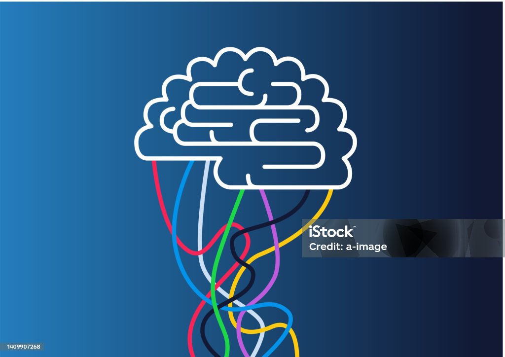 Brain Computer Vector Symbol Vector Illustration Of A Brain Symbol With Connected Strings Concept ...