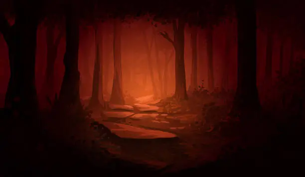 Vector illustration of Beautiful Spooky Forest