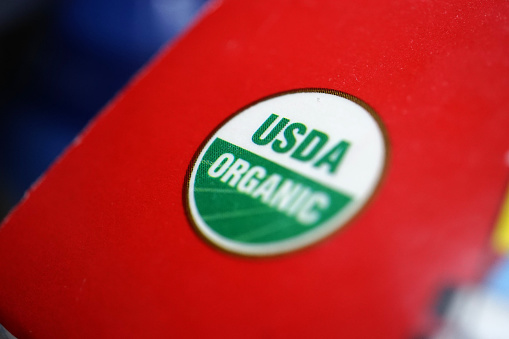 shot of usda organic sticker