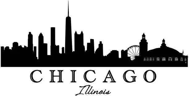 Vector illustration of Chicago Skyline Silhouette