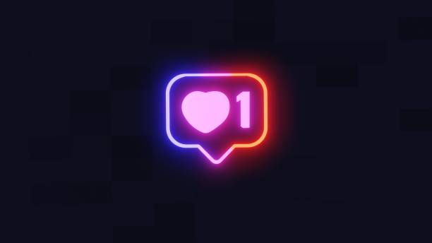 istock Like, speech bubble. Like with heart, one like and shadow Neon Illustration 1409920954