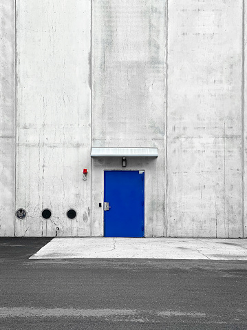Emergency exit door of a concrete building