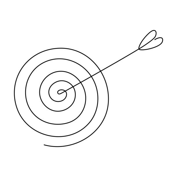 矢印連続線画のターゲット。 - marketing target bulls eye arrow点のイラスト素材／クリップアート素材／マンガ素材／アイコン素材