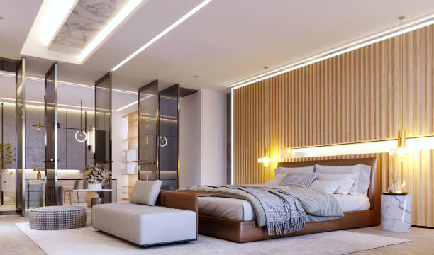 3d rendering,3d illustration, Interior Scene and  Mockup,interior render bedroom modern style,decorate the headboard. 3d rendering,3d illustration, Interior Scene and  Mockup,interior render bedroom modern style,decorate the headboard. hotel stock pictures, royalty-free photos & images