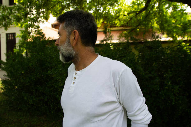 istock Nature look of senior bearded man 1409930808