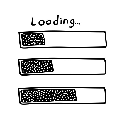 Loading Bar In Sketch Style Hand Drawn Loading Process Doodle Loading ...