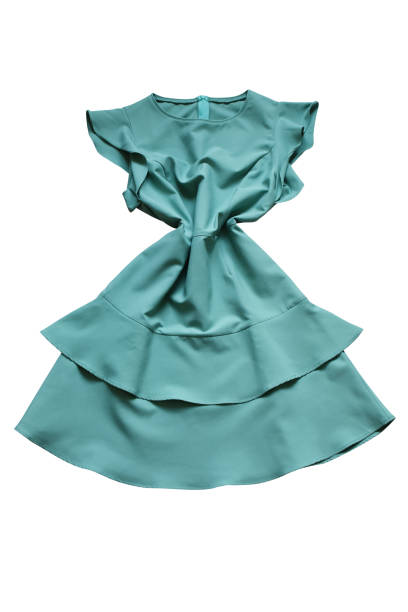 istock Green mini dress isolated on the white background (Clipping Path) 1409935734