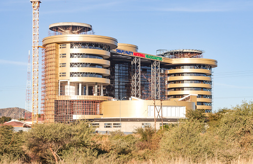 Swapo Party National Headquarters on Hans-Dietrich Genscher Street at Katutura near Windhoek, Namibia. This is a political party building still being built.