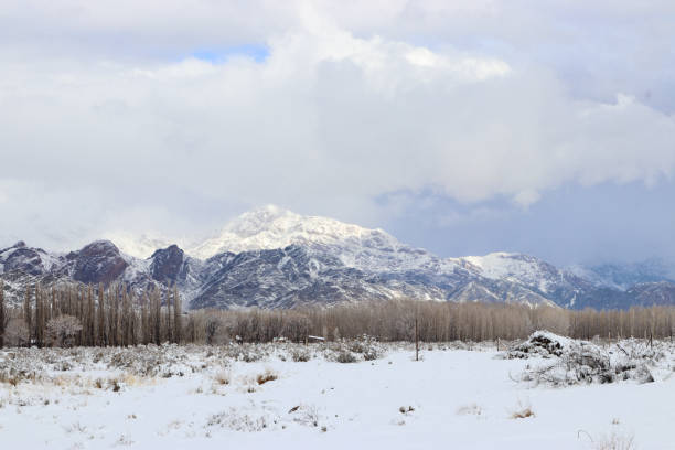 Snow in the Andes mountains