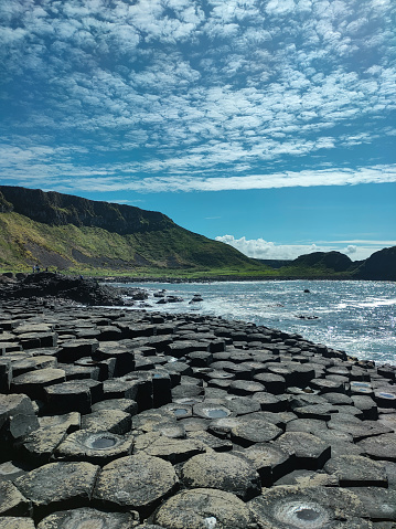 photograph of The Giant's Causeway in Northern Ireland on a sunny day in mid-spring