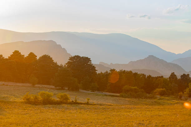 Sunset in Taravil looking north west to Sant Llorenç de Morunys